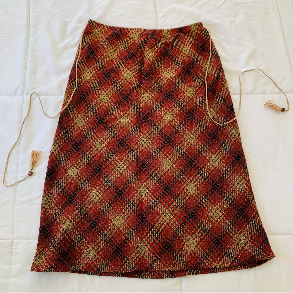 Anna Red/Yellow Midi Skirt